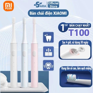 Bàn chải điện Xiaomi Mijia T100 (pin sạc) va Bộ 3 Đầu bàn chải T100 - kháng nước ipx7