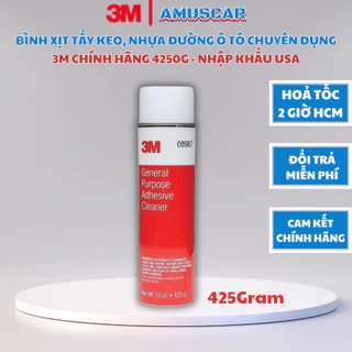 Bình xịt tẩy sạch vết keo nhựa đường xe ô tô 3M General Purpose Adhesive Cleaner 08987 chính hãng