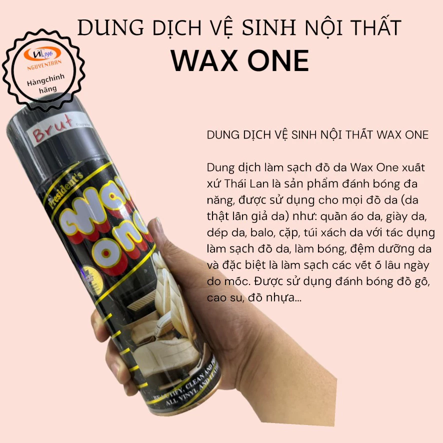 CHAI XỊT BÓNG DA CAO CẤP WAX ONE 450ML (TẶNG KHĂN)