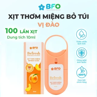 Xịt Thơm Miệng BFO Vị Đào Công Nghệ Anh Quốc Chai 10ml Tiện Lợi Bỏ Túi