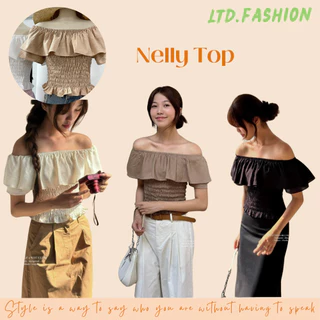 ÁO TRỄ VAI NHÚN BÈO BO CHUN NGỰC - LTD.FASHION - NELLY TOP