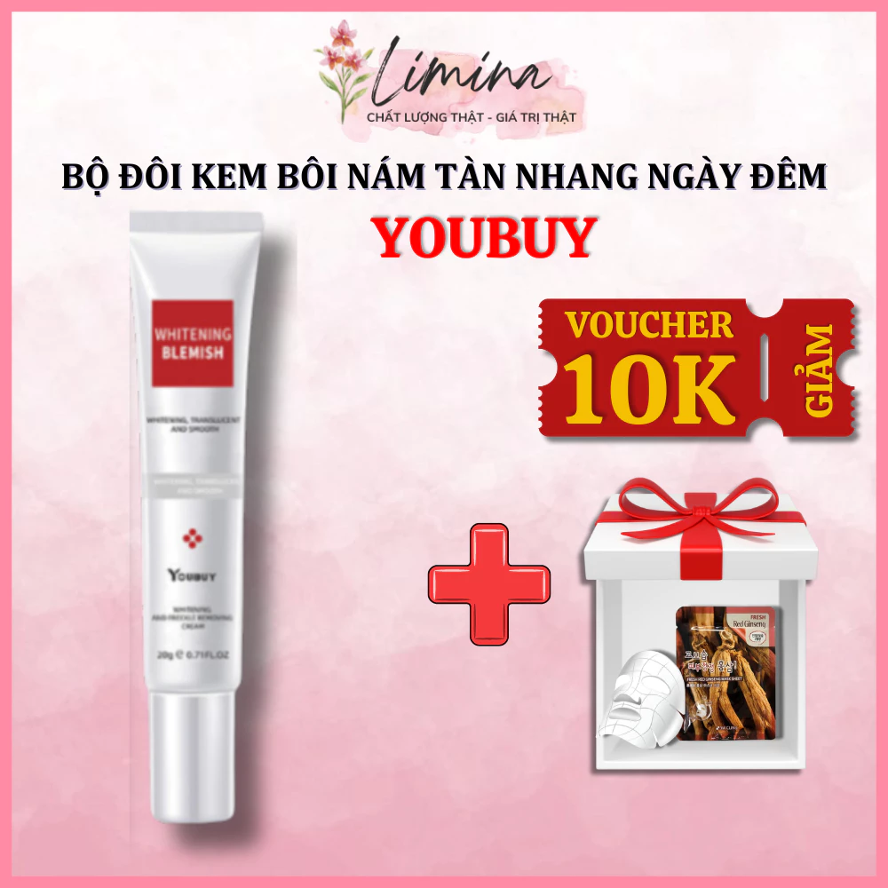 Kem nám tàn nhang YOUBUY- Kem bôi ngày và đêm dưỡng trắng da, mờ thâm nám, tàn nhang Trọng lượng 20g