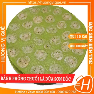 Bánh Phồng Chuối Lá Dứa Sơn Đốc Bến Tre - Túi 10 Cái - Đặc Sản Bến Tre