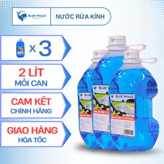 Combo 3 can nước rửa kính ô tô BlueWhale đổ trực tiếp, xóa sạch mọi vết bẩn trên kính lái