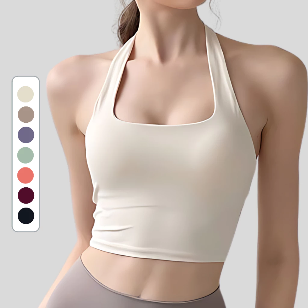 Áo Bra Nữ Cổ Yếm Nhún Sau Lưng Tập Gym, Yoga, Zumba, Pilates,Thể Thao Thoải Mái Thoáng Mát