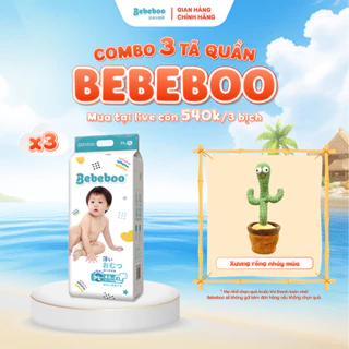 [Quà xương Rồng Nhảy Múa] - Combo 3 Bịch Tã/Bỉm Quần Bebeboo Nhật Bản Mỏng Mềm Thấm Hút Tốt,Đóng Ngày Và Đêm, Đủ Size