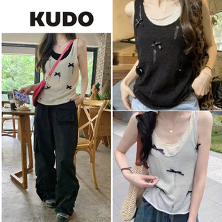 Sét áo ba lỗ dệt kim kèm áo trong đi biển siêu xinh.Áo lưới sát nách đính nơ kiểu tanktop   KUDOSHOP