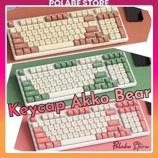 Nút bấm Keycap Akko Bear Sakura Mocha Artisan CUTE CAT Keycap bàn phím cơ - Polabe Store