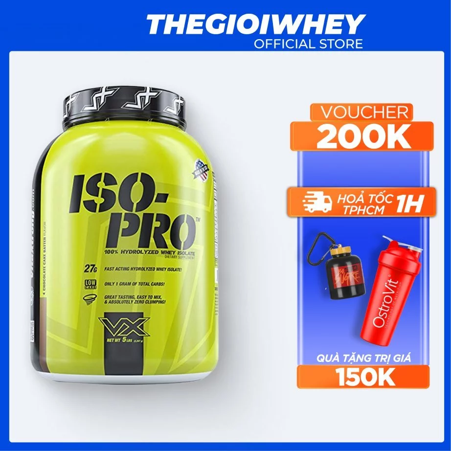 Sữa Tăng Cơ Cho Người Tập Gym Whey Protein Hydrolyzed VitaXtrong Iso Pro 2kg3 Bổ Sung Đạm Cho Cơ Bắp