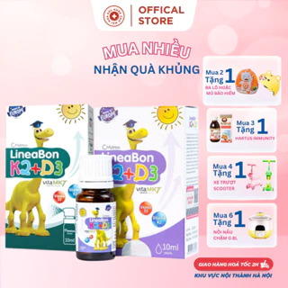 Siro nhỏ giọt Lineabon K2+D3 hỗ trợ tăng cường hấp thụ canxi, phát triển chiều cao cho bé, bổ sung D3, K2