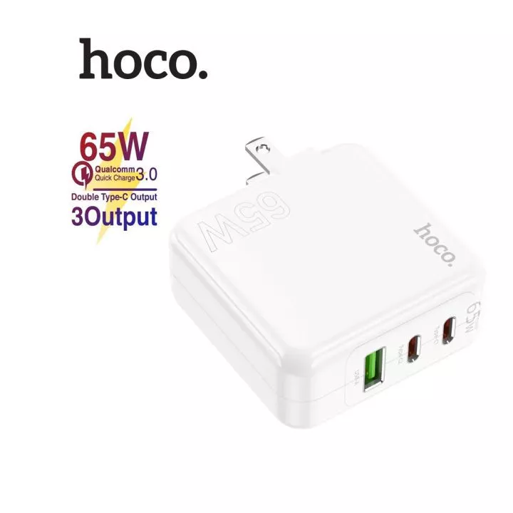 Bộ Sạc Nhanh 65W Chính Hãng Hoco 3 Cổng 2 PD Type C - 1 QC3.0 USB - C115 Hỗ Trợ Sạc Nhiều Thiết Bị Điện Thoại - Laptop