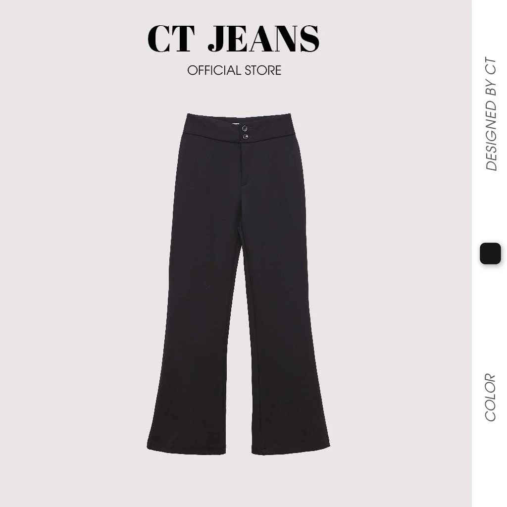 Quần vải ống loe - Quần ống loe lưng cao 2 cúc chất liệu umi cao cấp chống nhăn CP21, CT JEANS