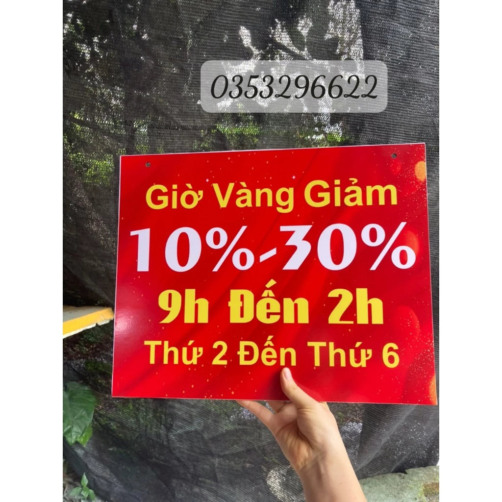 Bảng Giảm Gía Giờ Vàng Livestream  - Bảng Treo Ngoài - Bảng Giảm Giá - Thiết Kế Theo Yêu Cầu