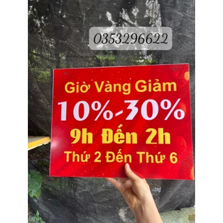 Bảng Giảm Gía Giờ Vàng Livestream  - Bảng Treo Ngoài - Bảng Giảm Giá - Thiết Kế Theo Yêu Cầu