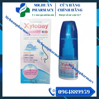 Dung dịch xịt mũi Xylobay Kid 15ml - Dùng cho cảm lạnh, cảm cúm, sổ mũi, viêm xoang, viêm mũi dị ứng