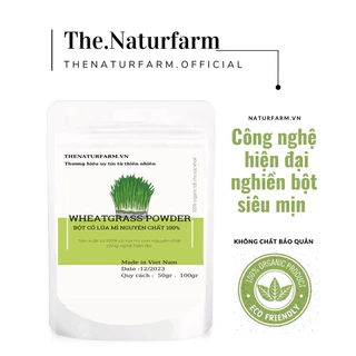 Bột cỏ lúa mì organic sấy lạnh siêu mịn Naturfarm 50gr/100gr [ Bột pha uống giúp đẹp da, detox, giảm cân ]