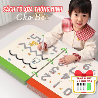 Bộ Sách Tập Tô Vẽ Thông Minh 64 Trang Cho Bé Phát Triển Tư Duy, Bóc Dán Thông Minh 17 Chủ Đề Và Bóc Dán Toán Học Cho Bé