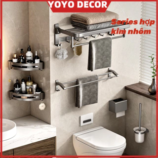 YOYO DECOR Kệ để đồ dùng phòng tắm gắn tường không cần khoan thiết kế sang trọng với nhiều loại tùy chọn