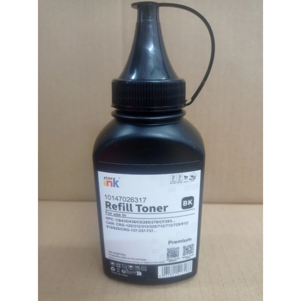 Mực nạp 12A - Canon 2900  Loại tốt siêu đậm kèm phễu Mực in đổ dang bôt , Mầu đen , model:Powder (130g/botle)20H(Q2612A)