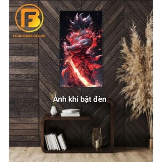 Tranh tráng gương, tranh led gương xuyên sáng Dragon Ball treo tường, để bàn khổ 20×30 cm, in hình nhân vật theo yêu cầu