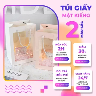 [Giá Rẻ] Túi Giấy Mặt Kính Trong Suốt Đựng Hoa, Đựng Quà Chất Lượng Tốt