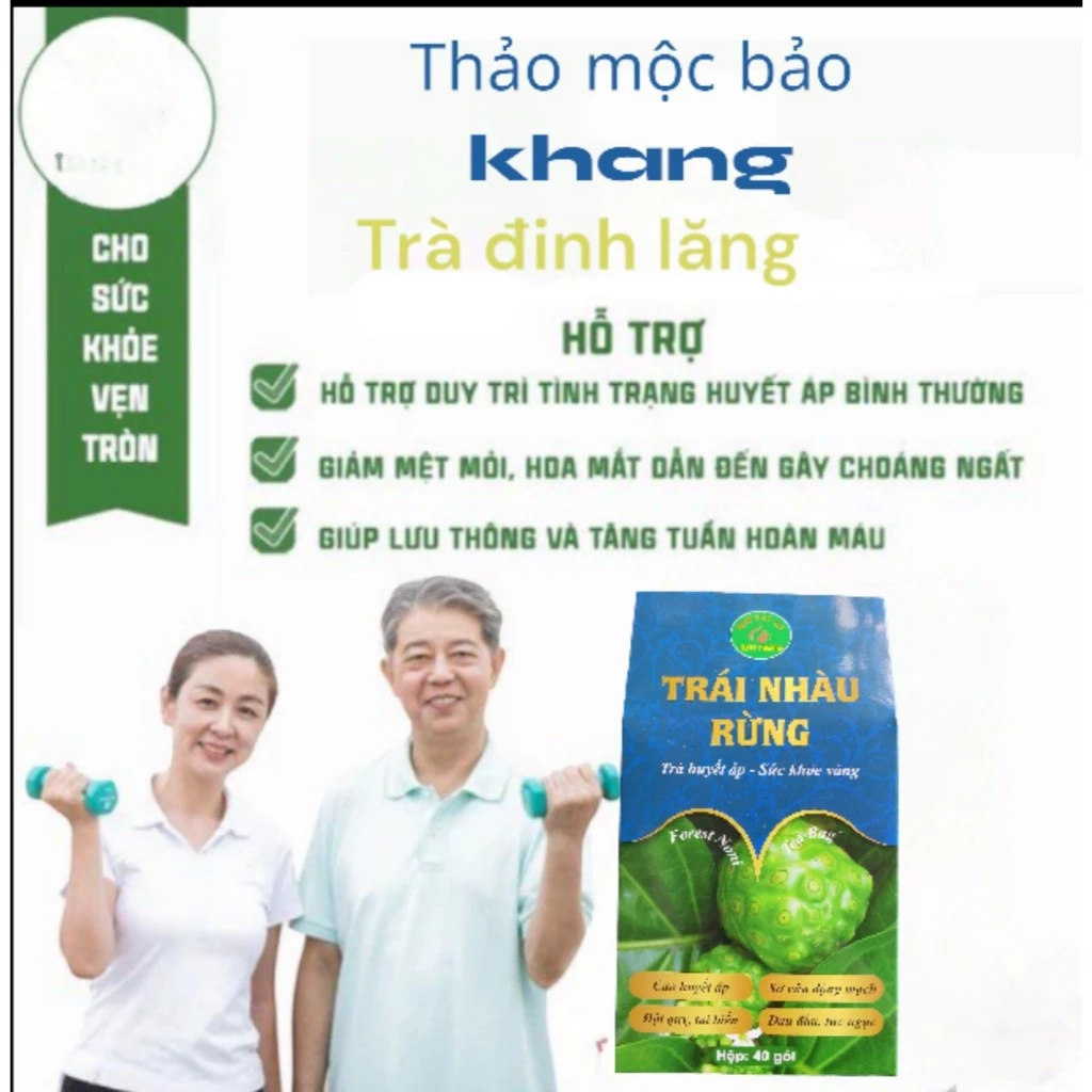 Trà nhàu rừng, bảo khang , hạ huyết áp , ổn định mỡ máu .hộp 40 gói