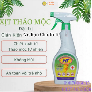 Bình Xịt Muỗi Ruồi Kiến Gián Rận/Ve chó / Nhặng Xanh Bọ Chết 350ml Chiết Xuất Thảo Mộc Không Mùi