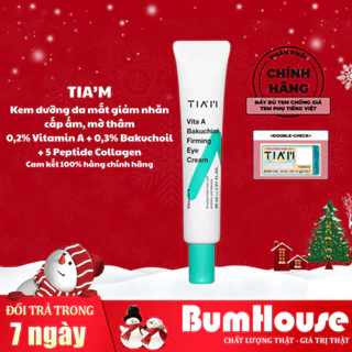 Kem Dưỡng Mắt Tia'm Giảm Nếp Nhăn, Mờ Quầng Thâm, Tái Tạo Cho Vùng Mắt TIAM Vita A Bakuchiol Firming Eye Cream 30ml