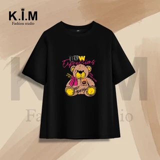 Áo thun K.I.M fashion studio unisex form rộng cổ tròn, cotton 2 chiều siêu thấm hút -G05