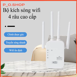 Kích Sóng Wifi 4 Râu Ăng Ten Phát Xuyên Tường Chuẩn N Tốc Độ 300mbps Màu Trắng Bộ Kích Sóng Wifi Thu Phát M