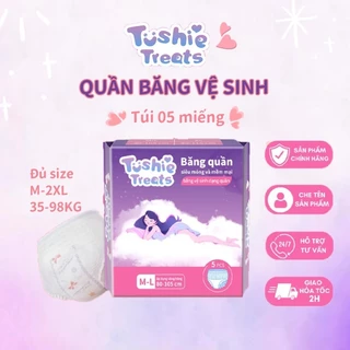 [CHE TÊN] Băng vệ sinh dạng quần Tushie Treats, Quần bvs size M-2XL, Quần bvs mềm mịn, không cộm, không lộ viền