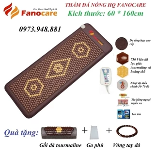 Thảm đá nhiệt nóng HQ Fanocare KT 60x160cm (Tặng gối đá + ga phủ + vòng tay)