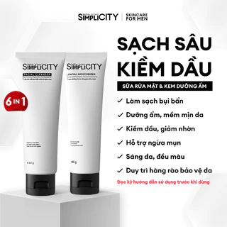 Bộ sản phẩm chăm sóc da làm sạch bảo vệ toàn diện cho nam Men Stay Simplicity Starter Duo: Sữa rửa mặt x Kem dưỡng ẩm