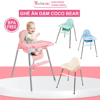 Ghế Ăn Dặm Cho Bé Ghế Bàn Ăn Dặm Kèm Khay CocoBear YEUBEVN Có Dây Đai An Toàn Điều Chỉnh 2 Nấc