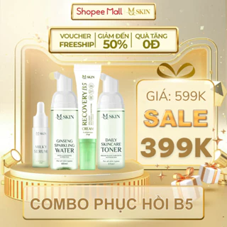 Combo 4 Món Phục Hồi Dưỡng Da B5 MQ SKIN ( Toner, Nước Tẩy Trang, Serum Sữa, Kem B5 )