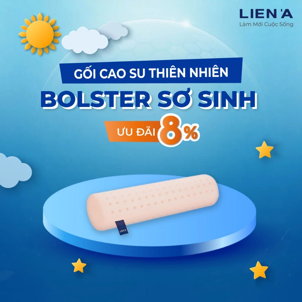 GỐI ÔM CHO BÉ SƠ SINH CAO SU THIÊN NHIÊN LIÊN Á - an toàn lành tính