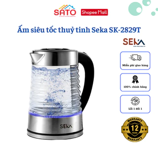 Ấm siêu tốc thủy tinh Seka SK-2829T 2000W dung tích 2.2L trong suốt có đèn led tự ngắt khi sôi