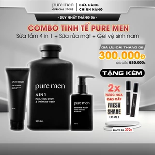 Combo Tinh Tế - Sữa tắm gội 4in1 hương nước hoa cao cấp 350ml & Sữa rửa mặt 100ml & Gel vệ sinh nam 100ml