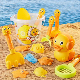 Đồ chơi nước xô xúc cát vịt vàng kèm bình tưới đồ chơi cho bé đi biển Toy's World