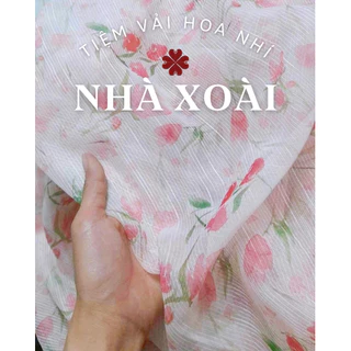 Vải Voan Organza Hoa Nhí Màu Sắc Trang Nhã Chất Phồng may váy, trang trí, vải hoa nhí