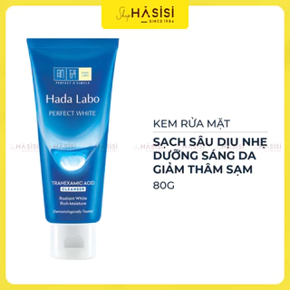 Sữa Rửa Mặt Dưỡng Sáng Da HADA LABO PERFECT WHITE TRANEXAMIC ACID CLEANSER 80g (tuýp xanh)