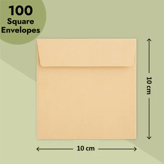 Combo 100 bao thư kraft trơn 10x10cm (loại mỏng)