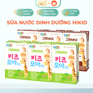 Sữa Nước Dinh Dưỡng Greenbia Hikid Hương Chất Care Tăng Chiều Cao Cân Nặng Cho Bé (24 Hộp/thùng, Mỗi Hộp 150ml)