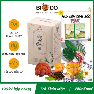 Trà Thảo Mộc Giảm Cân Quê Việt Túi Lọc 600g - Bí Đỏ Food - Trà Thải Mỡ Đẹp Da Thanh Nhiệt