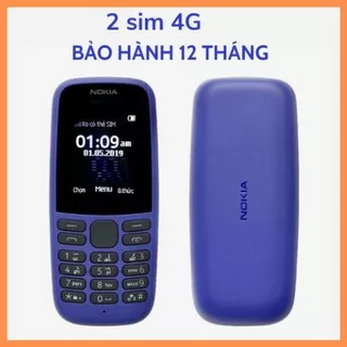 ( HÀNG MỚI ) ĐIỆN THOẠI NOKIA 105 BẢN 2SIM 4G CÓ HỘP ( KÈM PIN + SẠC ), Loa To Sóng Khỏe, B.Hành 12 Tháng. điện thoại rẻ