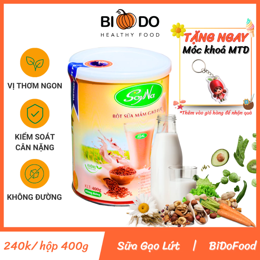 Bột Gạo Lứt Giảm Cân Soyna - Bí Đỏ Food - Sữa Gạo Lức Lợi Sữa Thơm Ngon Dễ Uống