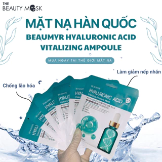 Mặt nạ dưỡng da Beaumyr Hyaluronic Acid Vitalizing Ampoule Mask kích collagen giúp giảm bọng mắt, cải thiện tông màu da