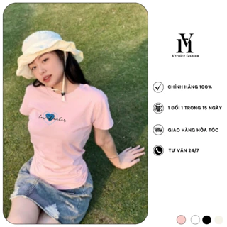 Áo Thun Baby Tee Nữ Trái Tim Basic Form Vừa Siêu Tôn Dáng Chất Liệu 100% Cotton 250gsm Local Brand VENICE Bb06