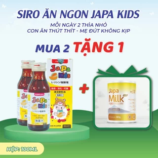 [ Combo 2 Tặng 1 ] Siro Ăn Ngon Japa Kids Chính Hãng Hỗ Trợ Bé Tăng Cân 100ml