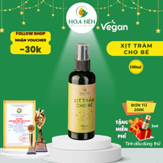 Xịt Tràm Cho Bé 100ml - Hoa Nén - Vegan - Đuổi muỗi,  gi.ảm hăm tã, rôm sảy, mẩn ngứa